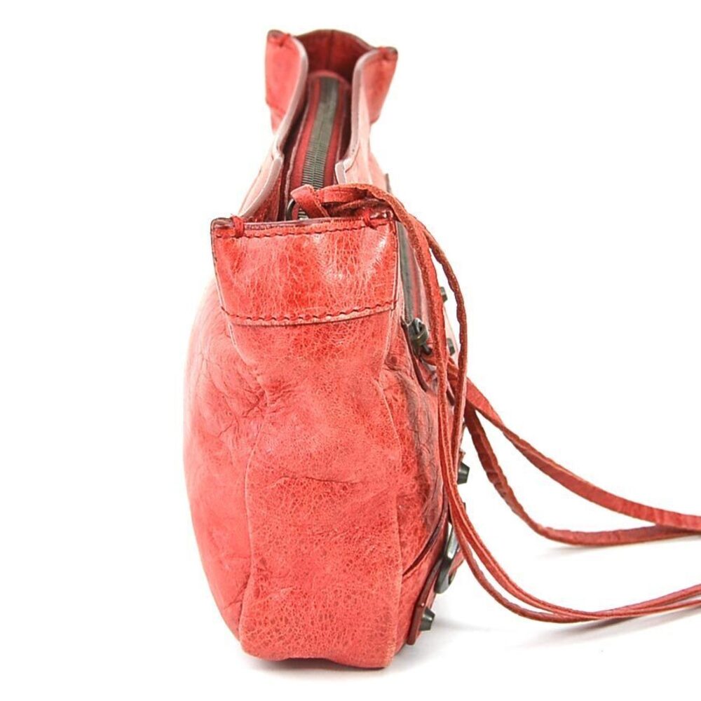 Balenciaga Pochette Bag Red Leather Clutch Red